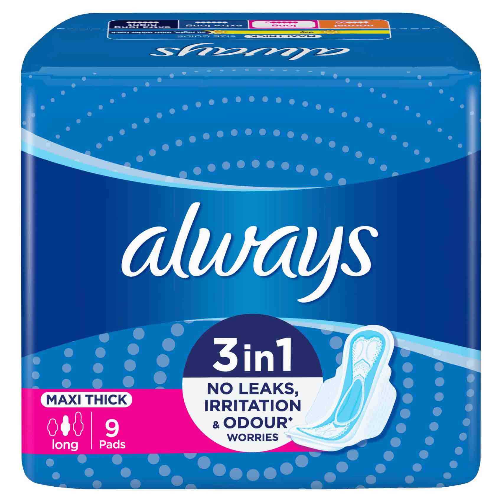 Always Maxi Thick Long 9 Pads